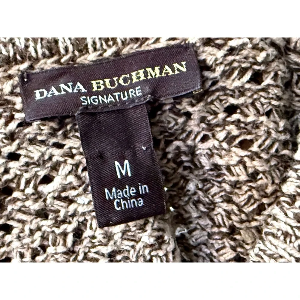 Dana Buchman Signature Brown Marled Basketweave Cowl Neck Sweater M